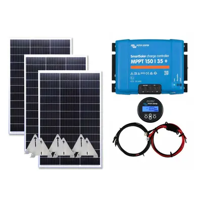 Victron 450w Solar Panel Kit MPPT Charging Controller Battery Monitor Flip Mount with Narrowboat