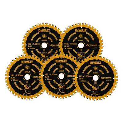 5x Dewalt DT10301 Circular Saw Blade x 20mm x40 Tooth Extreme Framing DWE550