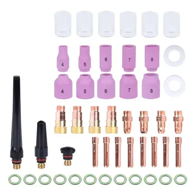 49pcs Tig Welding Torch Stubby Gas Lens For Wp17 Wp18 Wp26 Tig Glass Cup Spares Kit Durable Prac