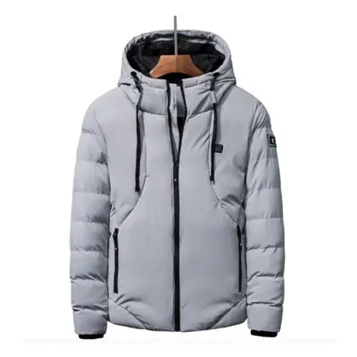 (grey, 2XL) Intelligent Jacket Usb Heated Snow Cloth Jacket Coats Body Warmer