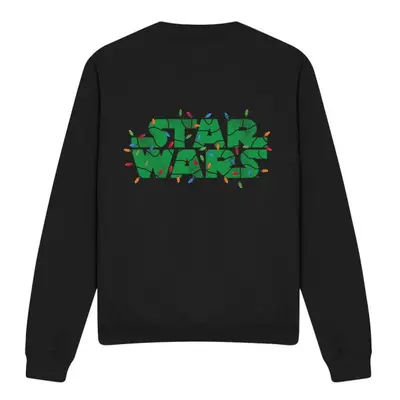 (L, Black) Star Wars Unisex Adult Christmas Lights Logo Sweatshirt