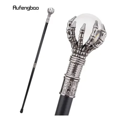 (white) Colorful Glass Ball Steampunk Walking Cane Fashion Decorative Walking Stick Gentleman Lu