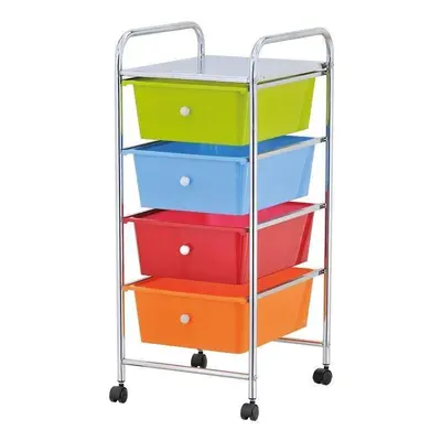 (Multi) DRAWER CHROME STORAGE TROLLEY ON WHEELS