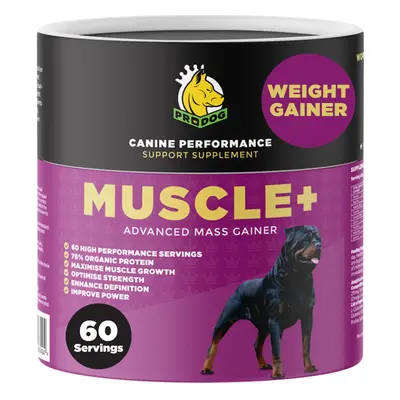 Muscle+ Dog Weight Gainer | 76% Protein Per Scoop - Servings | Must Have For Dogs Struggling To 