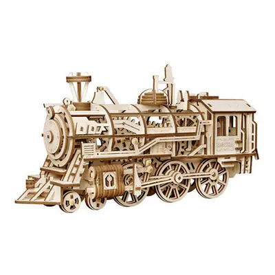 Locomotive: Mechanical Gears: ROKR Moving wooden 3D Train Puzzle model: Age p