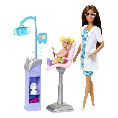 Careers Dentist Doll and Playset with Accessories, Medical Doctor Set, Barbie Toys, HKT70