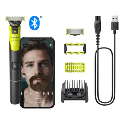 OneBlade Connected Face + Body, Hybrid Electric Beard Trimmer, Shaver and Body Groomer. Incl. 1x