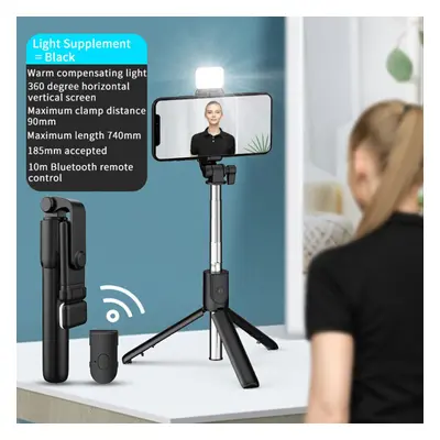 Remote Selfie Stick Tripod with Fill Light Phone Desktop Stand Universal Holder