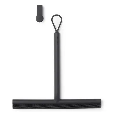 Brabantia Silicone Shower Squeegee with Hook (Dark Grey) Anti Streak Cleaning Wiper for Bathroom