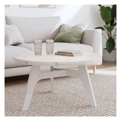 vidaXL Table Top Round White Ã80x3 cm Solid Wood Pine