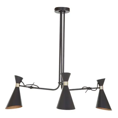 Premier Housewares Linox Shade Black and Gold Bent Arm Pendant