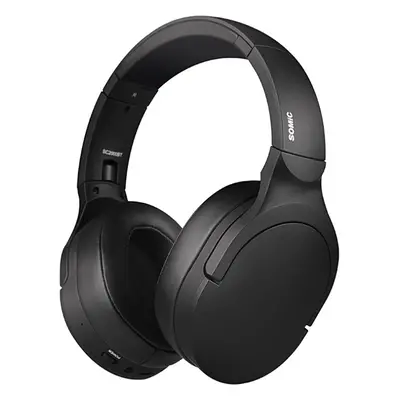 (Black) USB Wired + Bluetooth 5.0 Gaming Hi-Fi Folding Headset Rechargeable Headphone with Micro