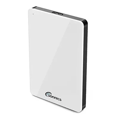 Sonnics 500GB White External Portable Hard drive USB 3.0 Compatible with Windows PC, Mac, Smart 