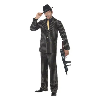 (M, Black) Smiffys Mens Gangster Stripes Costume Set