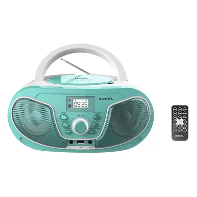 (Teal) Portable Player with Remote Control, USB MP3 Player, 3.5mm AUX Input, Headphone Jack, LED