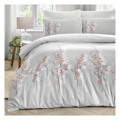 Oriental Flower Duvet Cover Pink King