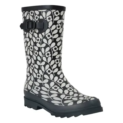 (5 UK, Black) Regatta Womens/Ladies Orla Kiely Jasmine Flower Quarter Wellington Boots