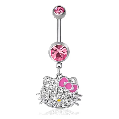 Hello Kitty Belly Button Ring 14g Stainless Steel Kawaii Belly Button