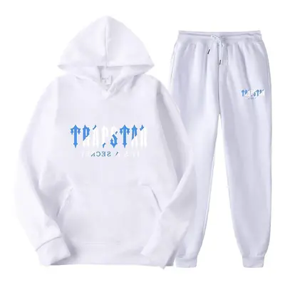 (White, S) Jogging Suit For Men And Women, Tracksuit With Trapstar Print, Unisex Sports Suit Set