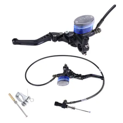 (blue, 1) 7/8" 22mm Motorcycle Cnc Hydraulic Clutch Kit Lever Master Cylinder Knitting Oil Hose 