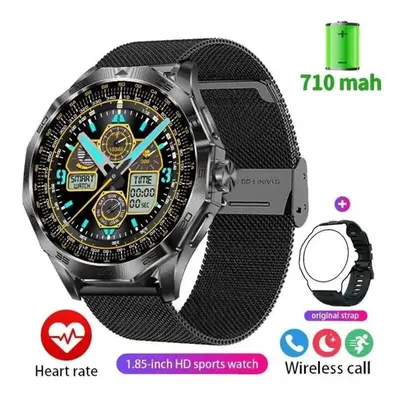 (black, mesh belt) For Huawei Gps Sports Smartwatch Men 710mah Battery Amoled Screen Heart Rate 