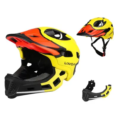 (Yellow) Lixada Kids Detachable Full Face Helmet Children Sports Safety Helmet for Cycling Skate