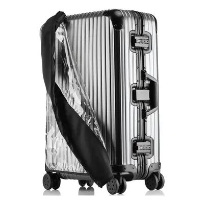 (black, 30inch) Pvc Transparent Suitcase Cover Waterproof Luggage Dust Cover Portable Travel Wra