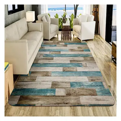 (160*200cm) Wood Pattern Printing Soft Kitchen Rug Anti-fatigue Kitchen Rug Waterproof Non-slip 