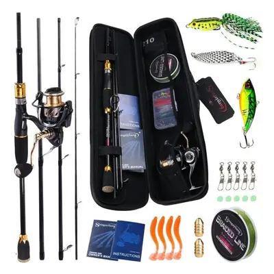 (1.8M and Reel) Fishing Rods Reels Combo Spinning Reel With Fishing Line Baits Accessories Lure 