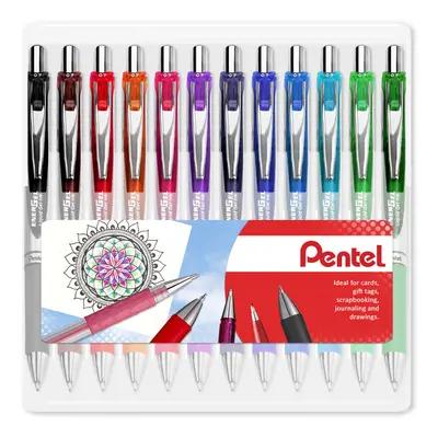 Pentel EnerGel XM BL77 Retractable Liquid Gel Ink Pen - 0.7mm - Clam Pack of