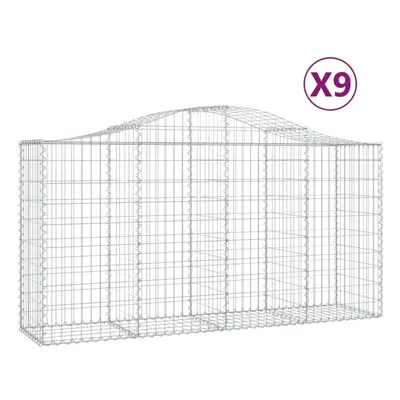 (200 x x 100/120 cm/ pcs) vidaXL Arched Gabion Basket Stone Basket Gabion Retaining Wall Galvani