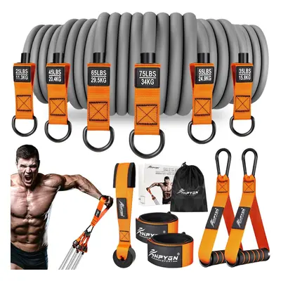 (Orange) Door Anchor, Carry Bag, Workout Bands for Men, Physical Therapy, Muscle Training, Stren