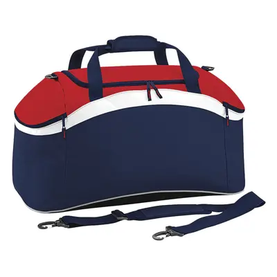 (One Size, French Navy/ Classic Red/ White) BagBase Teamwear Sport Holdall / Duffle Bag (54 Litr