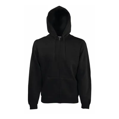 (L, Black) Fruit Of The Loom Mens Premium 70/30 Hooded Zip-Up Sweatshirt / Hoodie