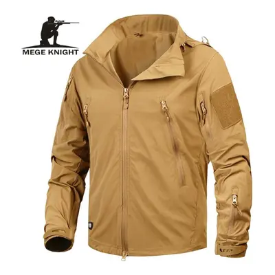 (khaki, L) New Autumn Men&apos;s Jacket Military Clothing Tactical Outwear Army Breathable Nylon