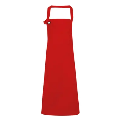 (One Size, Red) Premier Unisex Calibre Heavy Cotton Canvas Bib Apron (Pack of 2)