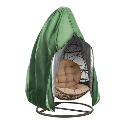 (Green) Hanging Swing Egg Chair Cover With Zip Garden Patio Outdoor Rain Waterproof