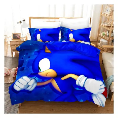 (King-240x220cm, 19) Sonic Kids Single Double Bed Linen 3D Duvet Cover Set