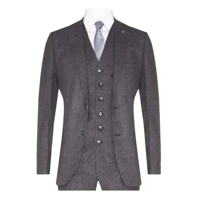 (50) Mens Piece Grey Wool Tweed Vintage Retro Suit