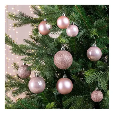 Shatterproof Blush Pink Baubles tube of - Various sizes and designs