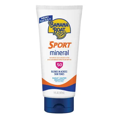 Banana Boat Sport Mineral Sunscreen SPF 50, 5oz | Zinc Oxide Sunscreen Lotion, Banana Boat Sunsc