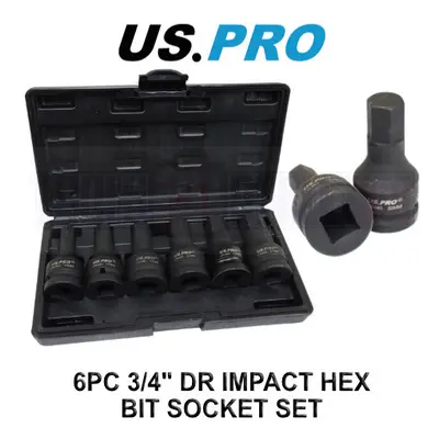 US PRO Tools 6pc 3/4" dr Impact Hex Allen Bit Socket Set Sockets - 27mm