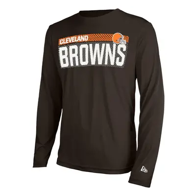 New Era NFL Men's MEASURED LS POLY DRI-TEK TEE BROWNS BROWN SUEDE Size MS