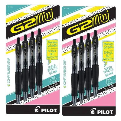 Pilot G2 Mini Premium Retractable Gel Roller Pen Fine Point 0.7mm Black Ink Pack of