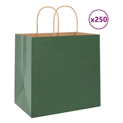 (green, x x cm) vidaXL Paper Bags pcs with Handles Brown 21x11x36 cm Paper Grocery Bag