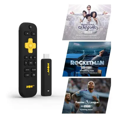 Now TV Stick With Month Cinema Entertainment & Day Sports Pass Black