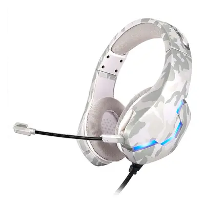 (Grey) Game Headset 3.5mm+USB 40mm Drive Wired Stereo RGB Gaming Headphone with Mic LED Light fo