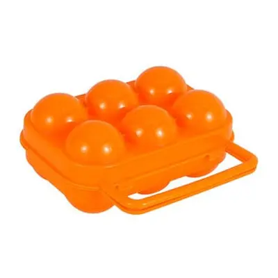 (6 Egg Orange) Outdoor Camping Hiking Picnic kitchen For Portable storage Case holder Plastic Co