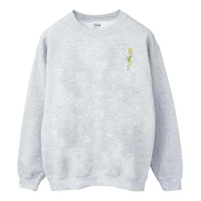 (M, Heather Grey) Disney Womens/Ladies Tinkerbell Chest Sweatshirt