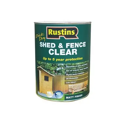 Rustins FSCL5000 Quick Dry Shed and Fence Clear Protector Litre